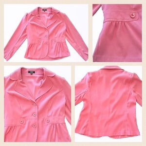 Elementz Pink Blazer or Shacket Classic Collar Fitted Silhouette Size Medium